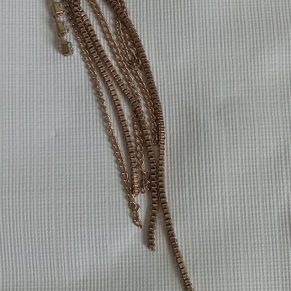 Gold Toned Faux Pearl Cluster Pendant Chain Tassel Adjustable Fashion Necklace - Picture 5 of 10